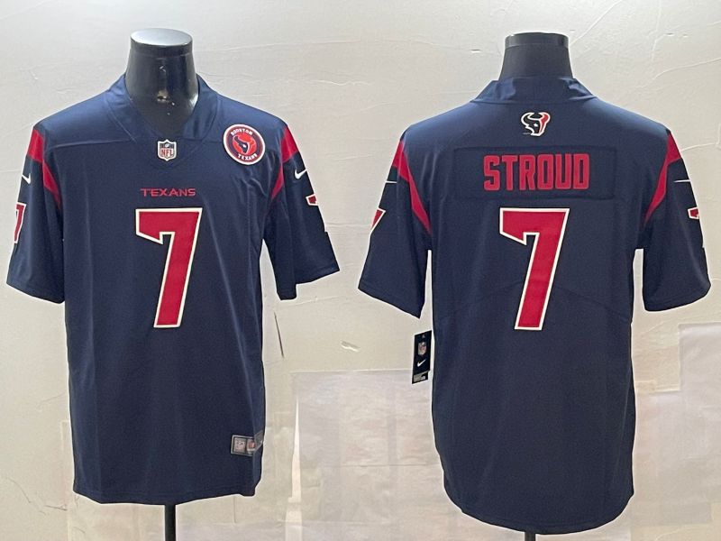 Men Houston Texans #7 Stroud Blue 2024 Nike Limited NFL Jersey style 01081